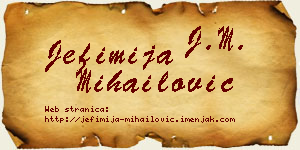 Jefimija Mihailović vizit kartica